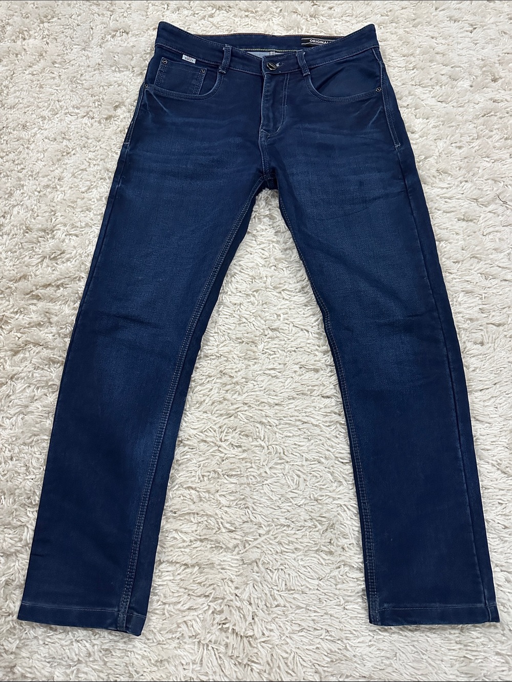 GUCCI Men's Y2K Navy Slim Straight Luxury Streetwear Jeans Sz 34x29 EUC